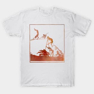 Tightrope Shadow in Rust T-Shirt